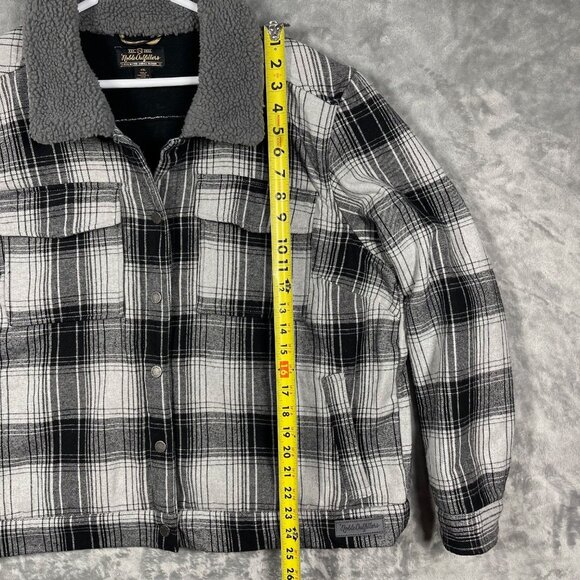 Noble Outfitters Mens‎ XXL Plaid Fleece-Lined Jacket Black & White Boxy - Picture 6 of 8